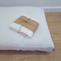 Hemp Linen pet mat pad mattress cushion with two removable White linen covers organic hemp fiber filler in white linen fabric