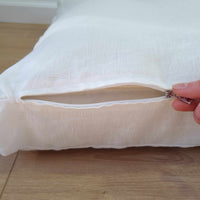 Hemp Linen pet mat pad mattress cushion with two removable White linen covers organic hemp fiber filler in white linen fabric