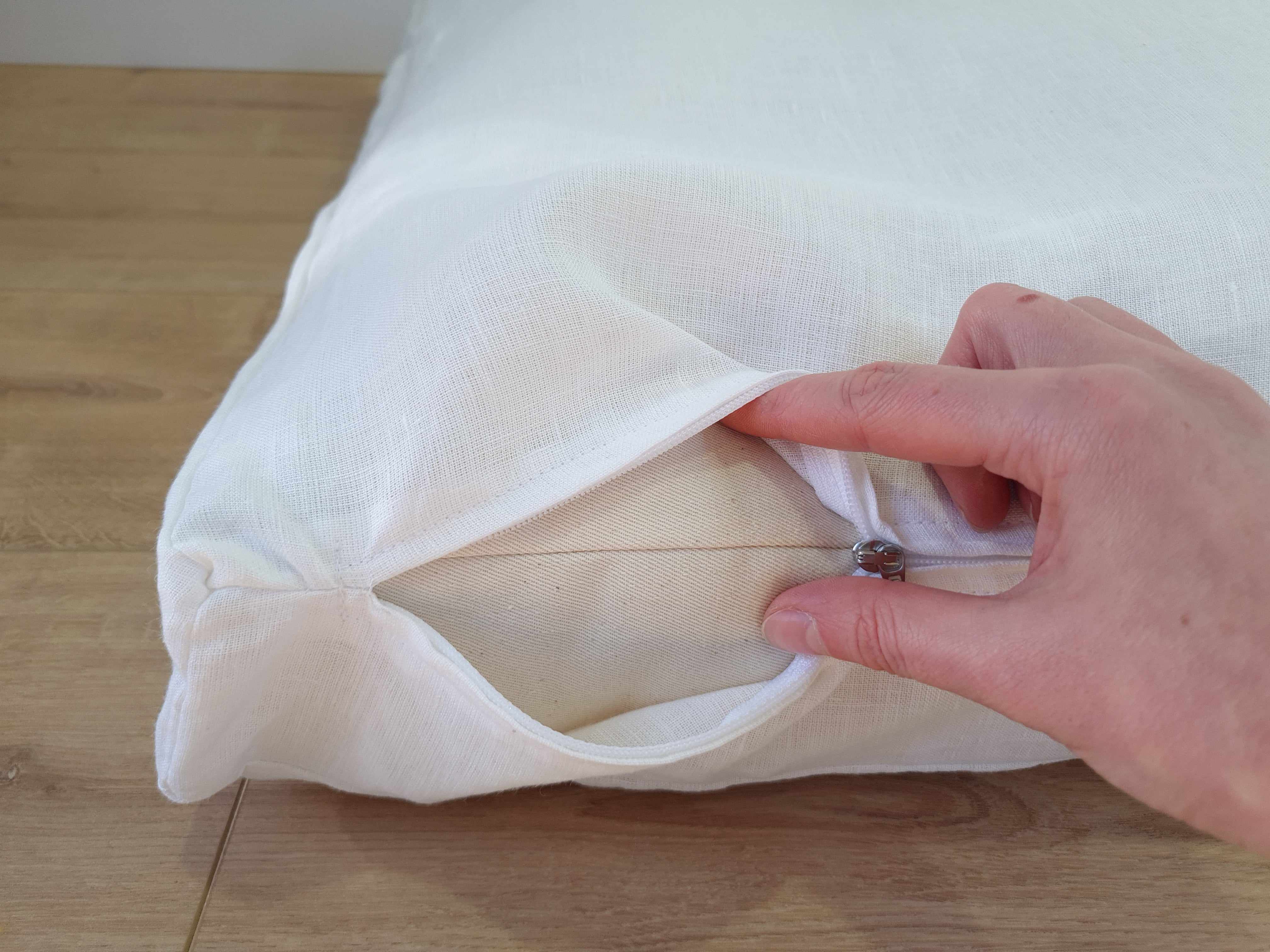 Hemp Linen pet mat pad mattress cushion with two removable White linen covers organic hemp fiber filler in white linen fabric