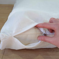 Hemp Linen pet mat pad mattress cushion with two removable White linen covers organic hemp fiber filler in white linen fabric