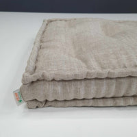 Hemp Floor cushion with organic hemp fiber filling in natural non dyed linen fabric / floor pillow Pillow seat/Meditation Yoga /Natural