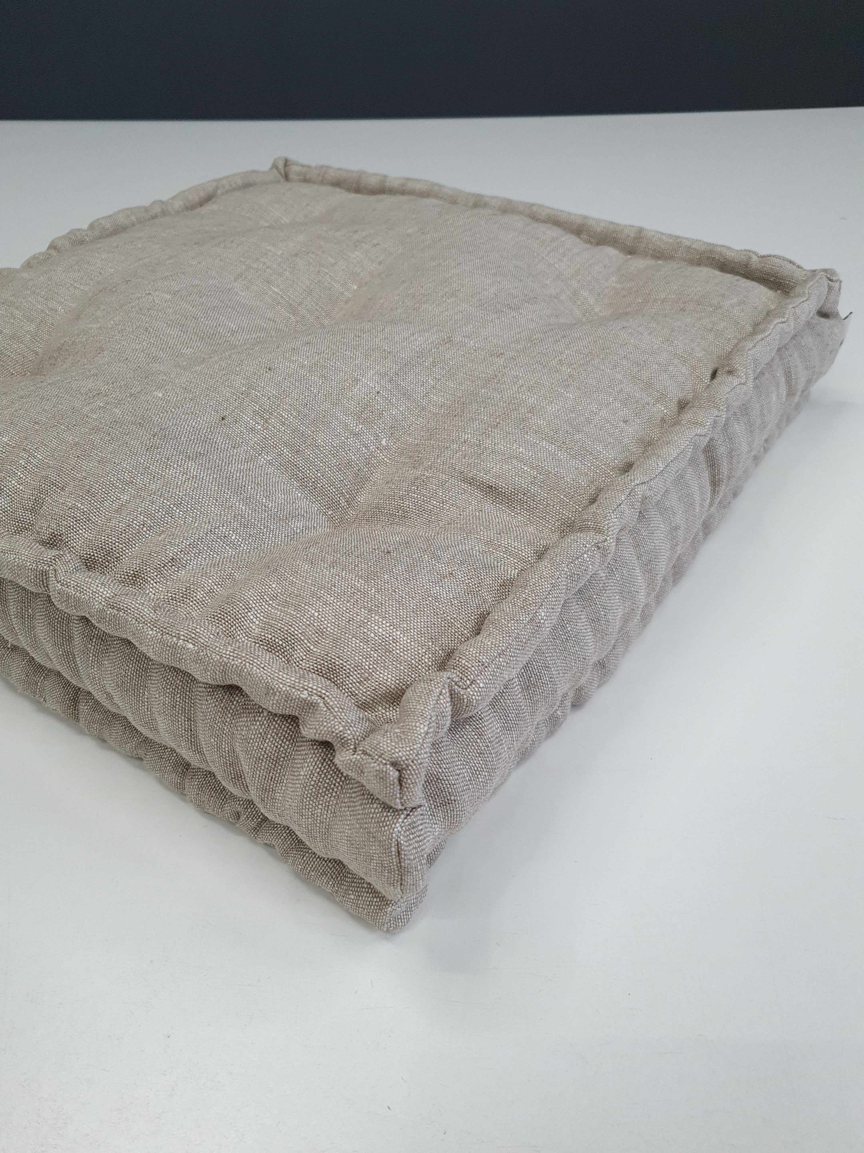 Special listing for Julie Jones one 19" x 68" x 3" hemp cushion in natural undyed linen fabric in grey shade