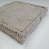 Hemp Floor cushion with organic hemp fiber filling in natural non dyed linen fabric / floor pillow Pillow seat/Meditation Yoga /Natural