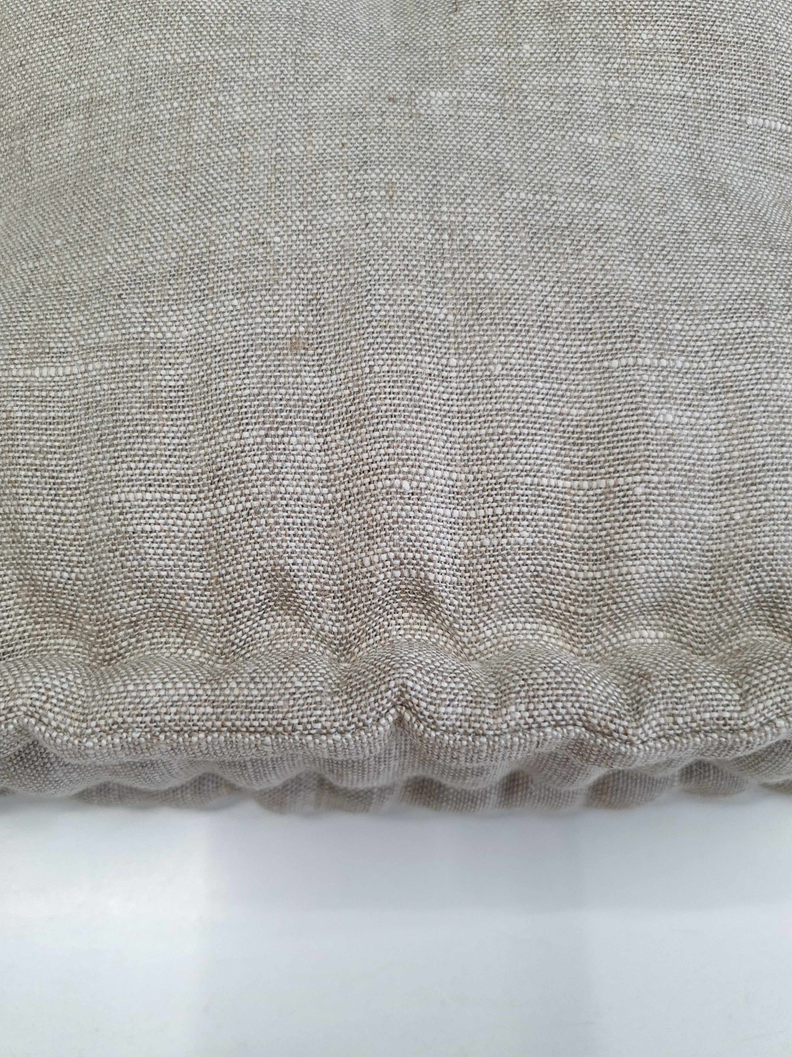 Special listing for Julie Jones one 19" x 68" x 3" hemp cushion in natural undyed linen fabric in grey shade