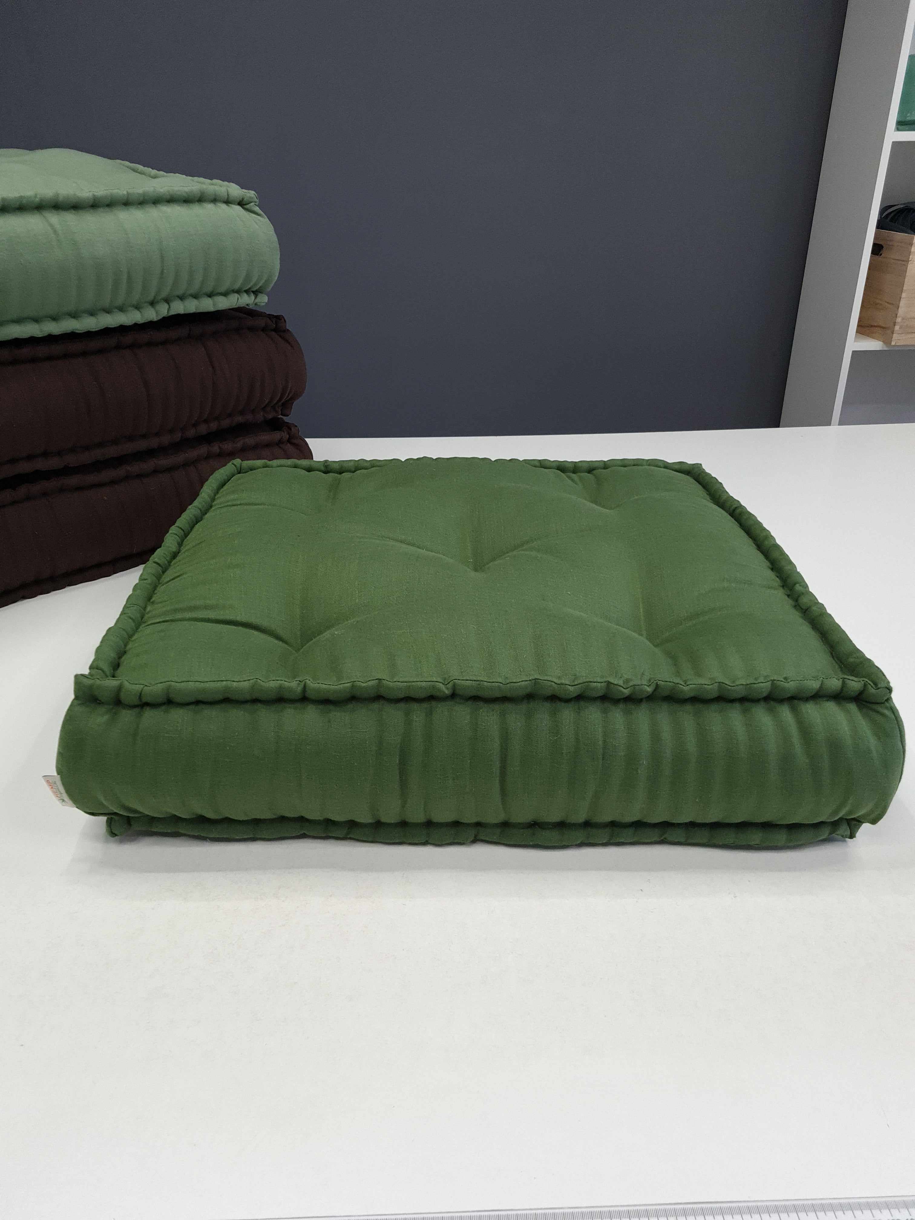 Hemp & Linen Floor cushion 6" thick with organic hemp fiber filling in natural linen fabric /floor pillow Pillow seat/Meditation Yoga