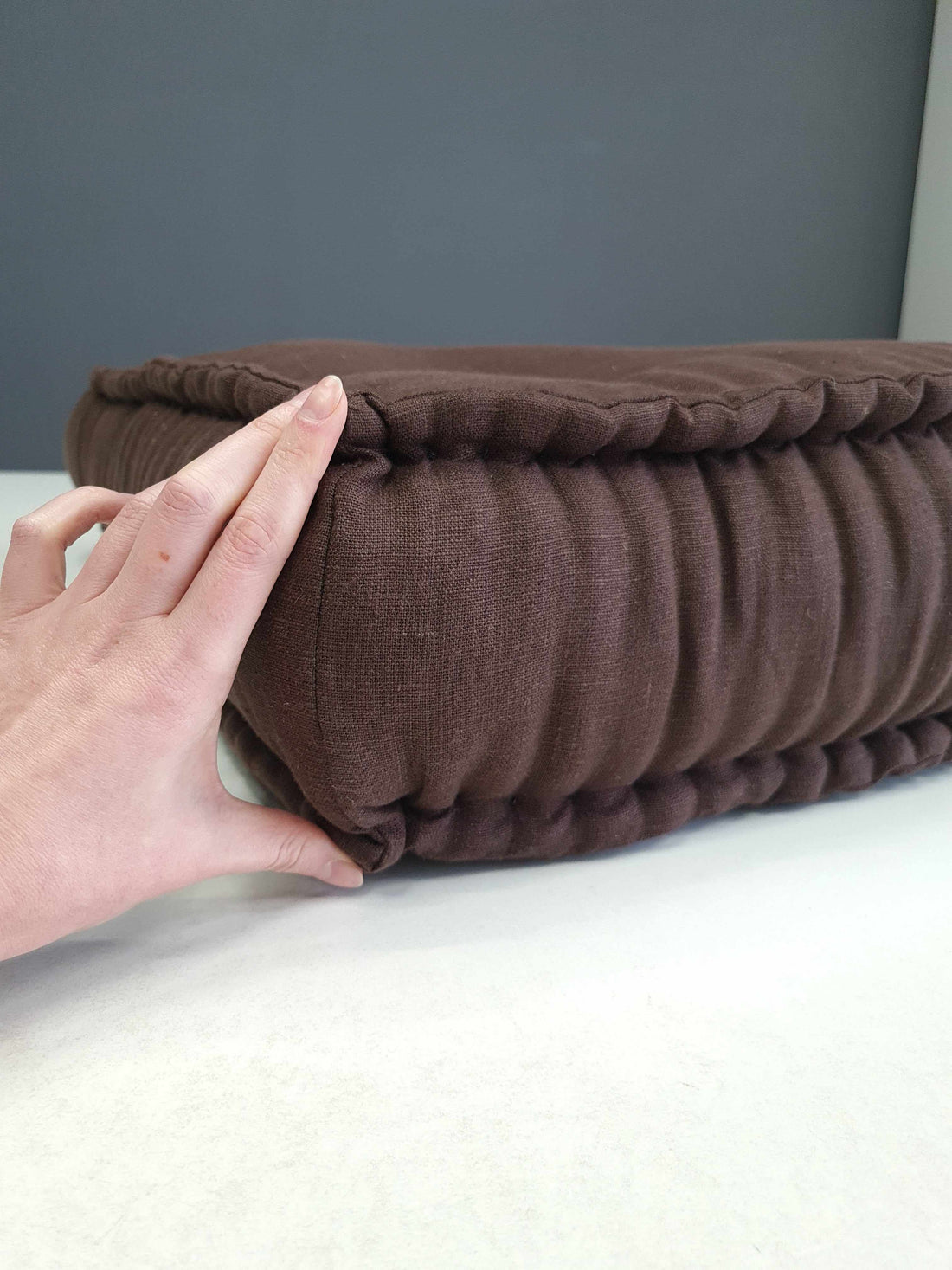 Hemp & Linen Floor cushion 6" thick with organic hemp fiber filling in natural linen fabric /floor pillow Pillow seat/Meditation Yoga