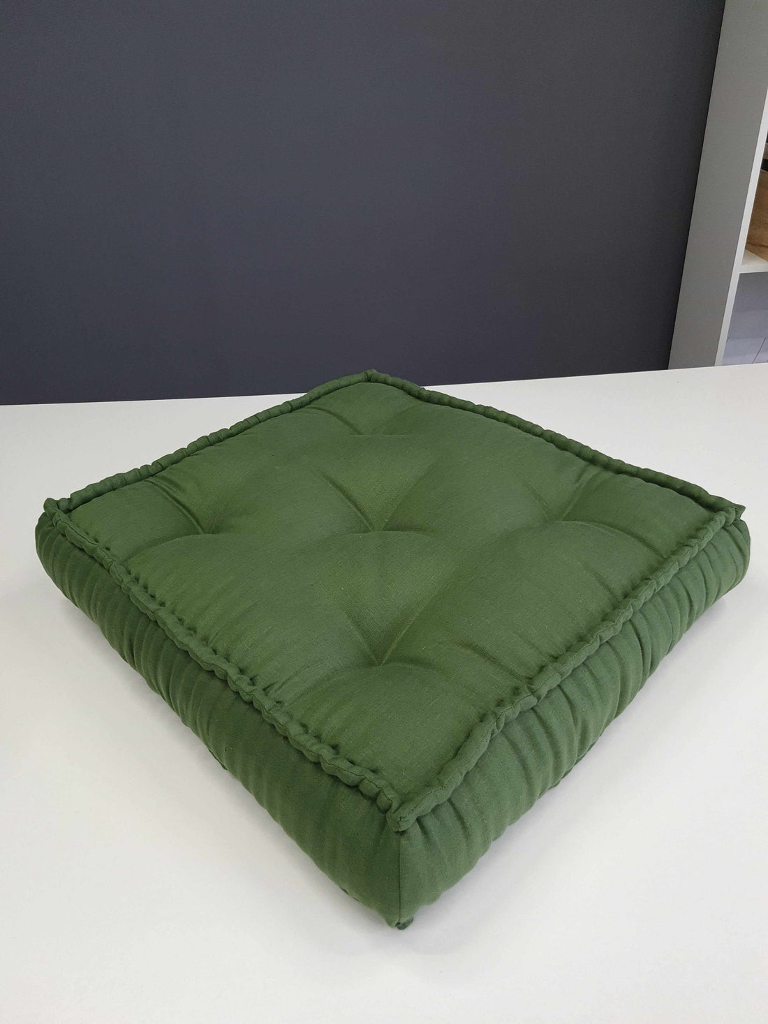 Hemp & Linen Floor cushion 6" thick with organic hemp fiber filling in natural linen fabric /floor pillow Pillow seat/Meditation Yoga