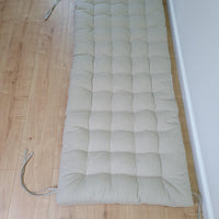 Hemp Linen cushion with ties filled organic hemp fiber in natural non dyed linen fabric window bench cushion custom made