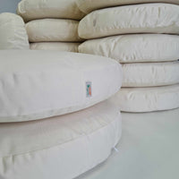 Round Hemp cotton cushion with removable cover Hemp fiber filling in cotton fabric with cotton non-dyed cover Floor cushion custom made size