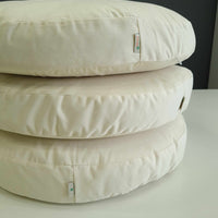 Round Hemp cotton cushion with removable cover Hemp fiber filling in cotton fabric with cotton non-dyed cover Floor cushion custom made size