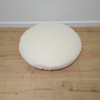 Round Hemp cotton cushion with removable cover Hemp fiber filling in cotton fabric with cotton non-dyed cover Floor cushion custom made size