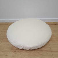 Round Hemp cotton cushion with removable cover Hemp fiber filling in cotton fabric with cotton non-dyed cover Floor cushion custom made size