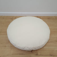 Round Hemp cotton cushion with removable cover Hemp fiber filling in cotton fabric with cotton non-dyed cover Floor cushion custom made size