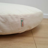 Round Hemp cotton cushion with removable cover Hemp fiber filling in cotton fabric with cotton non-dyed cover Floor cushion custom made size