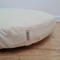 Round Hemp cotton cushion with removable cover Hemp fiber filling in cotton fabric with cotton non-dyed cover Floor cushion custom made size