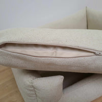 HEMP pet bed filled organic HEMP Fiber in natural linen fabric with a thick topper inside - mat carpet - house for cats dogs organic