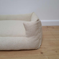 HEMP pet bed filled organic HEMP Fiber in natural linen fabric with a thick topper inside - mat carpet - house for cats dogs organic