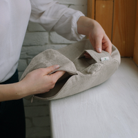 Linen natural grey non-dyed cover for Zafu with zipper / linen floor cushion Without Filler