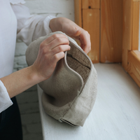 Linen natural grey non-dyed cover for Zafu with zipper / linen floor cushion Without Filler