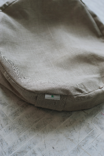 Linen natural grey non-dyed cover for Zafu with zipper / linen floor cushion Without Filler