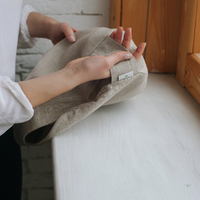 Linen natural grey non-dyed cover for Zafu with zipper / linen floor cushion Without Filler
