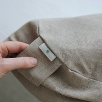 Linen natural grey non-dyed cover for Zafu with zipper / linen floor cushion Without Filler