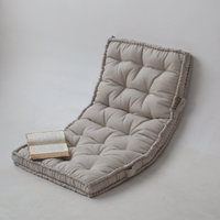 HEMP Linen Floor cushion with handles reading nook pillow Organic Hemp fiber filling in non-dyed Linen fabric custom made Meditation pillow