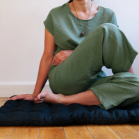 Zabuton cover Linen natural multi-chamber cover with zipper, unfulfilled non-dyed linen case size 23"x35"