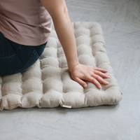 Zabuton cover Linen natural multi-chamber cover with zipper, unfulfilled non-dyed linen case size 23"x35"