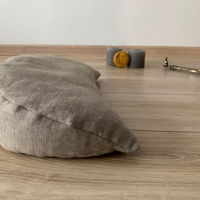 Linen Cover for meditation Cresсent cushion natural non-dyed linen fabric