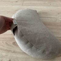 Linen Cover for meditation Cresсent cushion natural non-dyed linen fabric