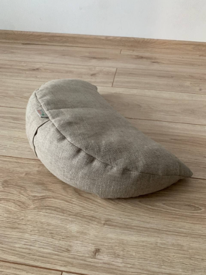 Linen Cover for meditation Cresсent cushion natural non-dyed linen fabric