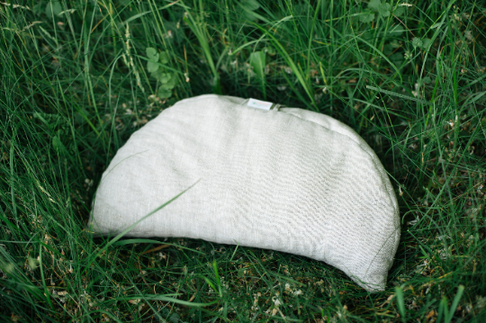 Linen Cover for meditation Cresсent cushion natural non-dyed linen fabric