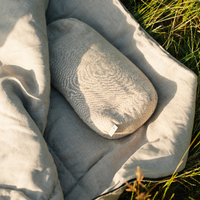 Cover for bolster natural non-dyed linen fabric without filler