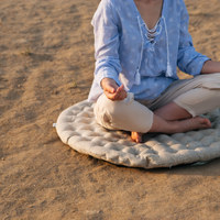 Round meditation cushion with Buckwheat hulls Linen Floor Meditation mat pouf Pillow Seat Yoga cushion