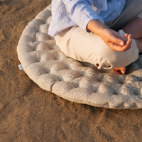 Round meditation cushion with Buckwheat hulls Linen Floor Meditation mat pouf Pillow Seat Yoga cushion