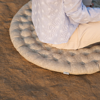Round meditation cushion with Buckwheat hulls Linen Floor Meditation mat pouf Pillow Seat Yoga cushion