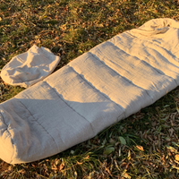 36" x 84" the HEMP natural Sleeping bag with hood organic hemp fiber filling inside in linen non-dyed fabric