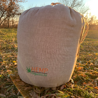 36" x 84" the HEMP natural Sleeping bag with hood organic hemp fiber filling inside in linen non-dyed fabric