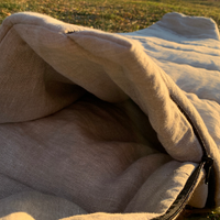 36" x 84" the HEMP natural Sleeping bag with hood organic hemp fiber filling inside in linen non-dyed fabric