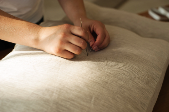 Special listing for Frederique Boumeester one 45 x 149 cm hemp cushion in natural undyed linen fabric