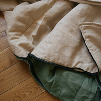 Organic HEMP Sleeping bag in linen fabric- organic hemp fiber filling in natural linen fabric - blanket quilt, hand made