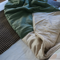 Organic HEMP Sleeping bag in linen fabric- organic hemp fiber filling in natural linen fabric - blanket quilt, hand made