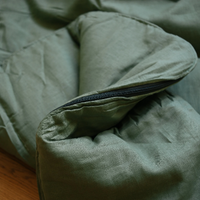 Organic HEMP Sleeping bag in linen fabric- organic hemp fiber filling in natural linen fabric - blanket quilt, hand made