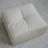 Unique HEMP floor cushion Marogan filled organic hemp fiber in thick natural linen fabric 24"x24" couch settee ottoman