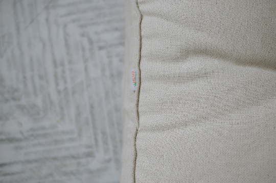 Unique HEMP floor cushion Marogan filled organic hemp fiber in thick natural linen fabric 24"x24" couch settee ottoman