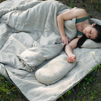 Thick 200 x 200 cm Double HEMP Sleeping bags in linen fabric filled unique organic hemp fiber filling family large sleep bags blanket, hand made