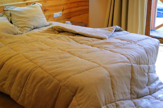 400 GR.M2 HEMP LINEN COMFORTER BLANKET FILLER ORGANIC HEMP FIBER IN NATURAL NON-DYED LINEN FABRIC