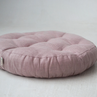 Round Hemp cushion Hemp fiber in linen fabric natural organic Floor cushion Meditation pillow custom made size