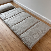 Kinder Garden Hemp Linen Sleep Bag with Pillow School Nap Mat Kids Organic Hemp Fiber Filling in Linen Fabric blanket quilt, hand made